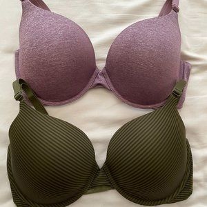 Victoria Secret Padded Perfect Coverage Bras (set of 2) - 36DD